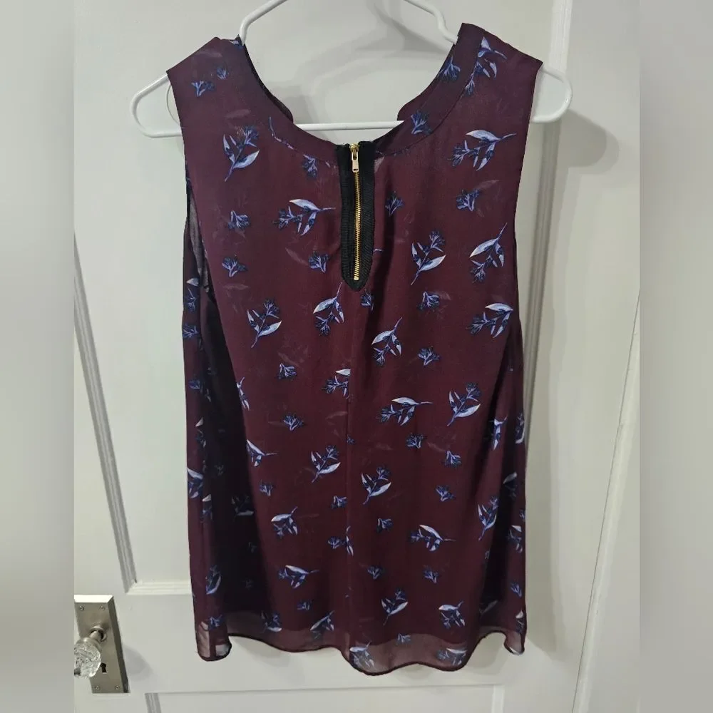 Cabi Burgundy Floral Tank Size Medium Excellent Condition